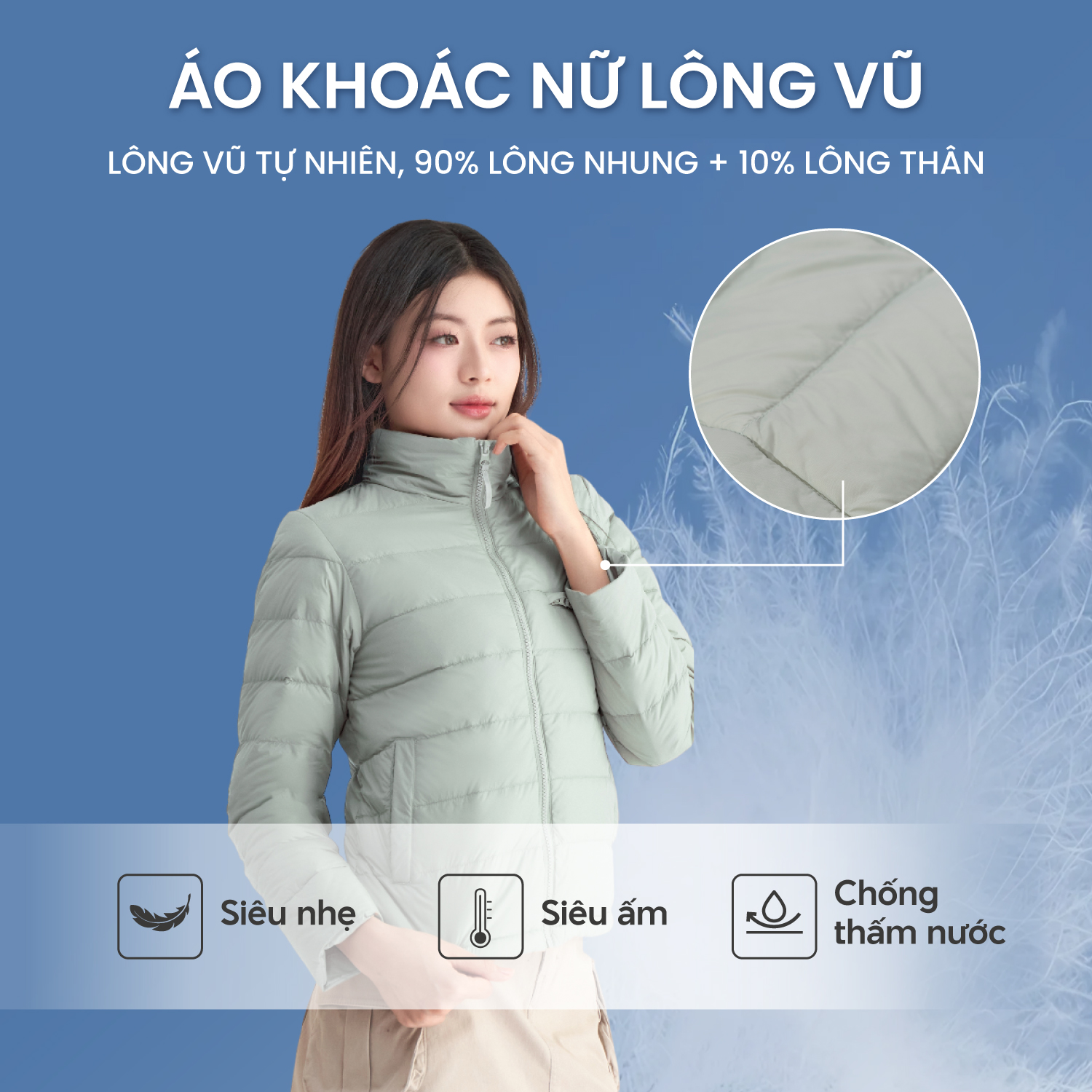 Áo khoác lông vũ siêu nhẹ