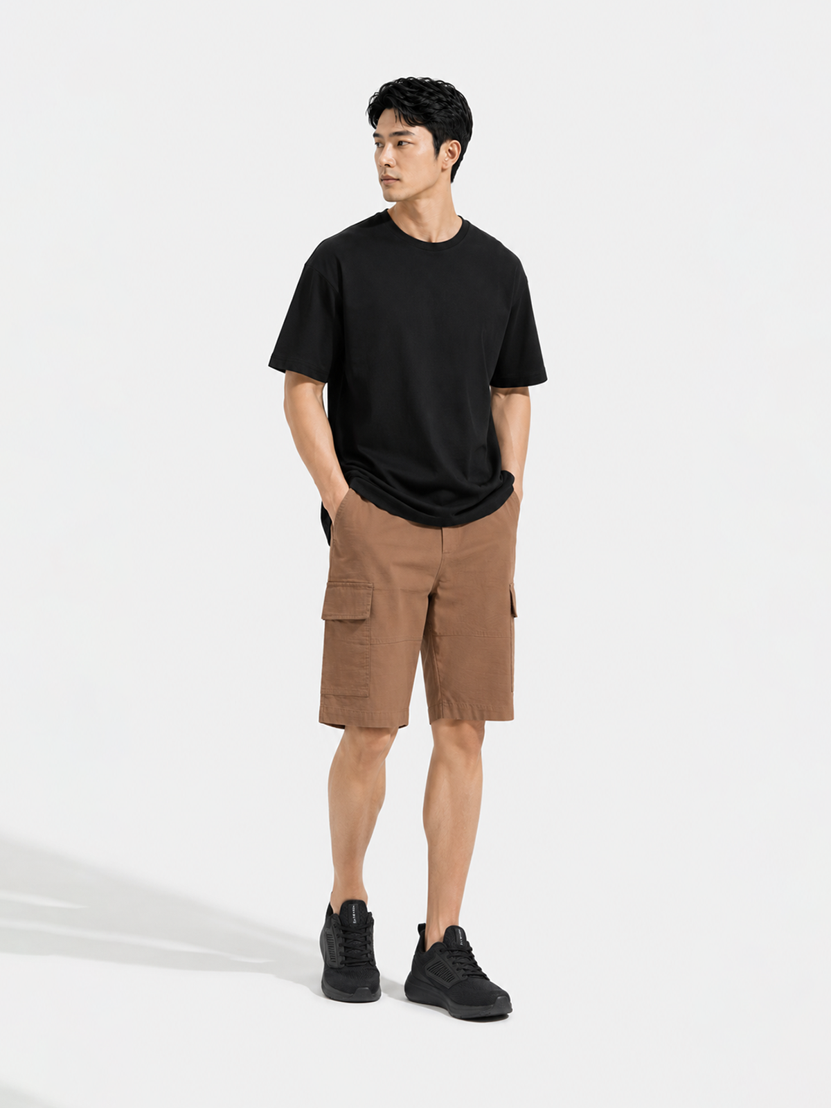 Quần Shorts Nam Khaki Túi Hộp LFNAMQ04